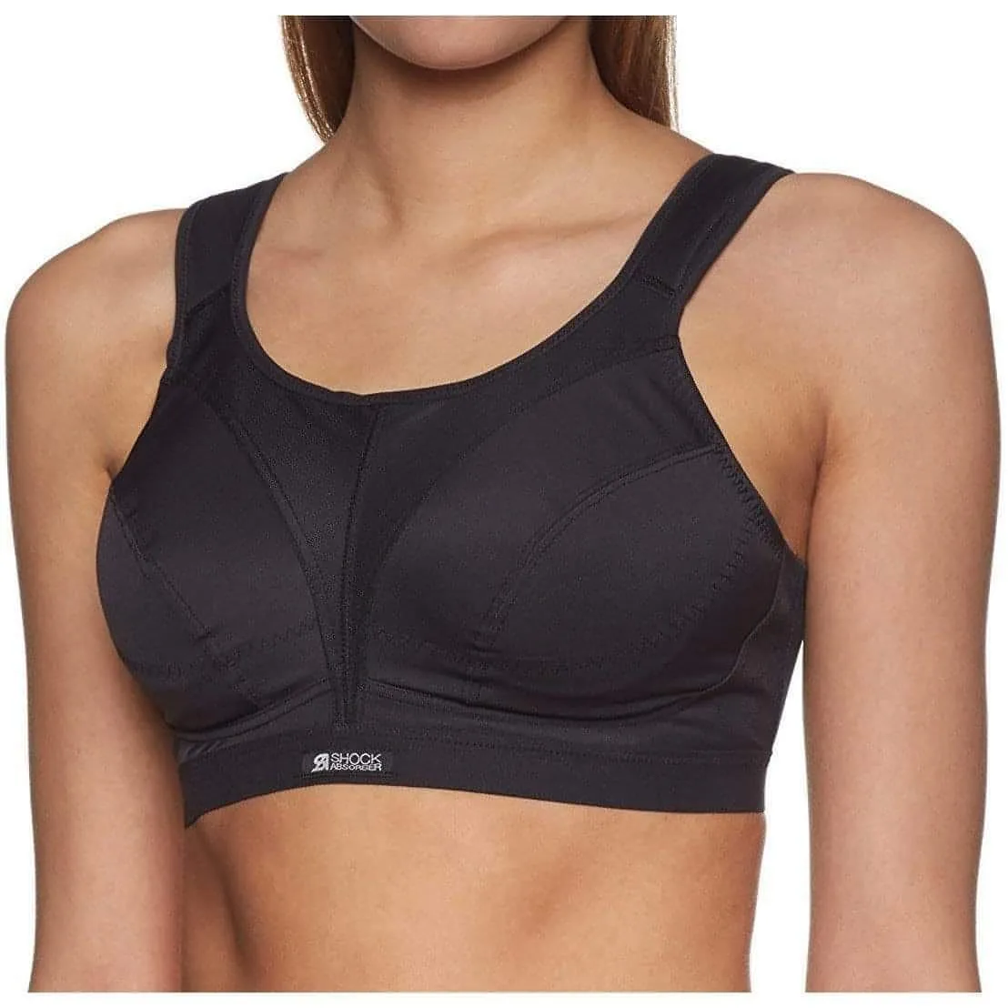 Elastic seams Shock Absorber D  Max Womens Sports Bra - Black