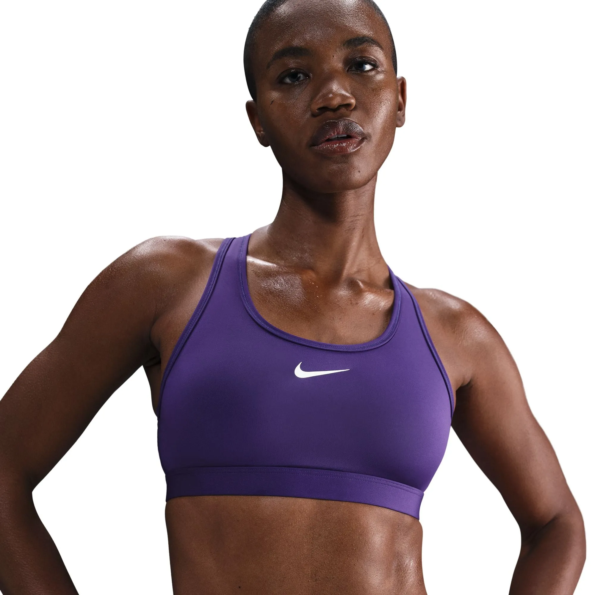 Enhanced Core Stability Women??s Swoosh Medium Support Sports Bra (547 - Court Purple/White)
