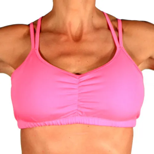 Hook-and-eye closure seams Compression Zone Technology Bubblegum Strappy Top
