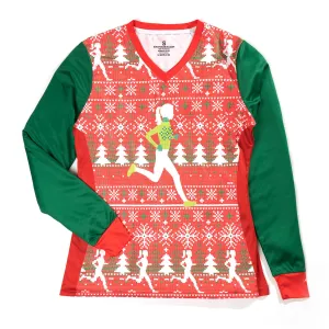 Women's Running Long Sleeve Performance Tee - Ugly Sweater Travel convenience