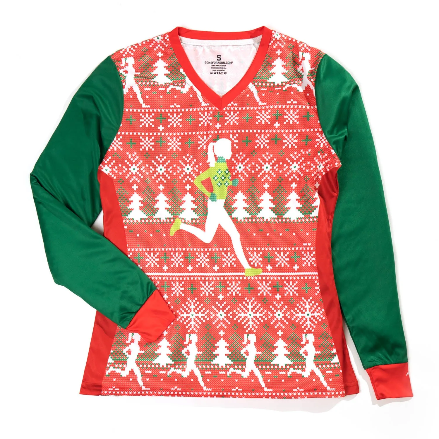 Performance Comfort Women's Running Long Sleeve Performance Tee - Ugly Sweater