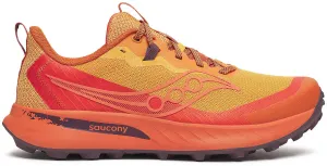 running gait analysis Biodegradable Saucony Peregrine 15 Mens Trail Running Shoes - Orange