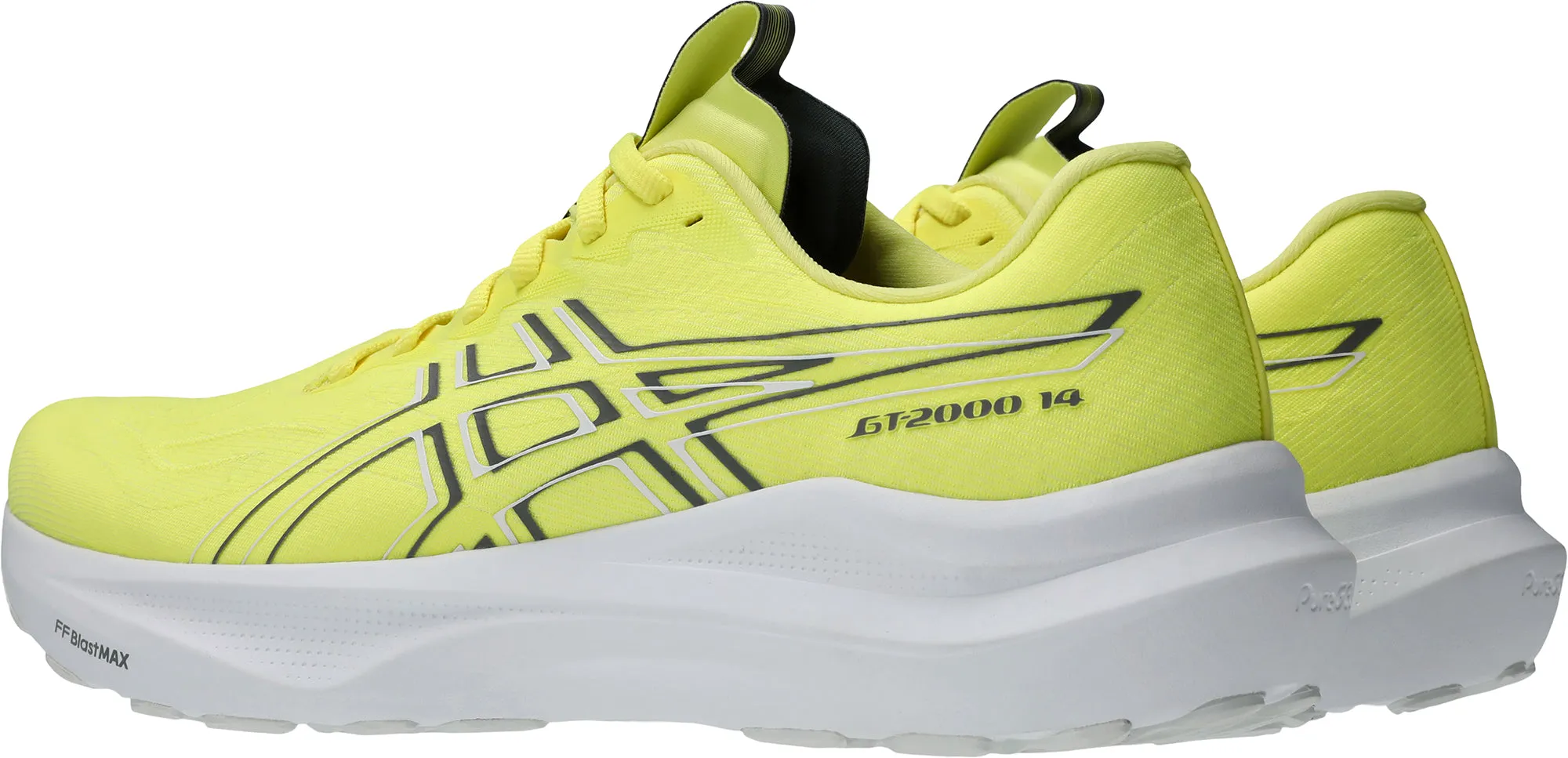 Comfortable Heel Asics GT 2000 14 Mens Running Shoes - Yellow