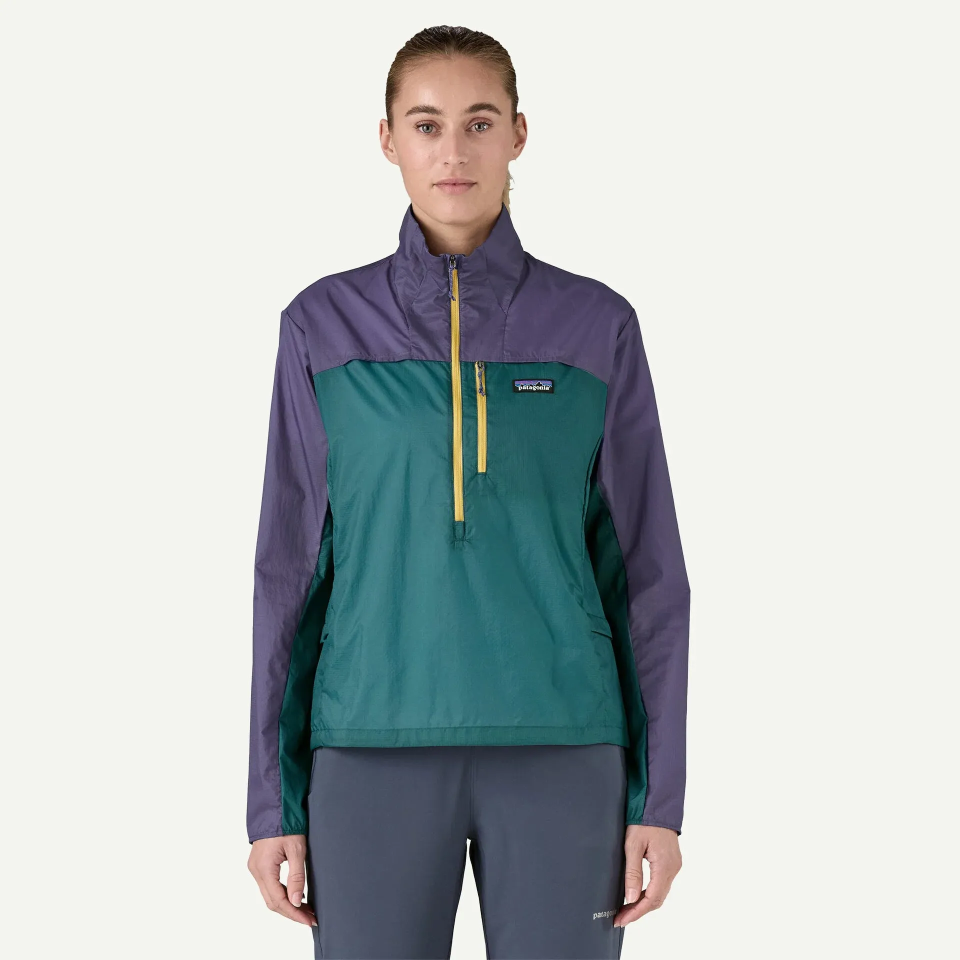 Women's Houdini Stash 1/2 Zip Jacket Wetland Blue / Solstice Purple Folder