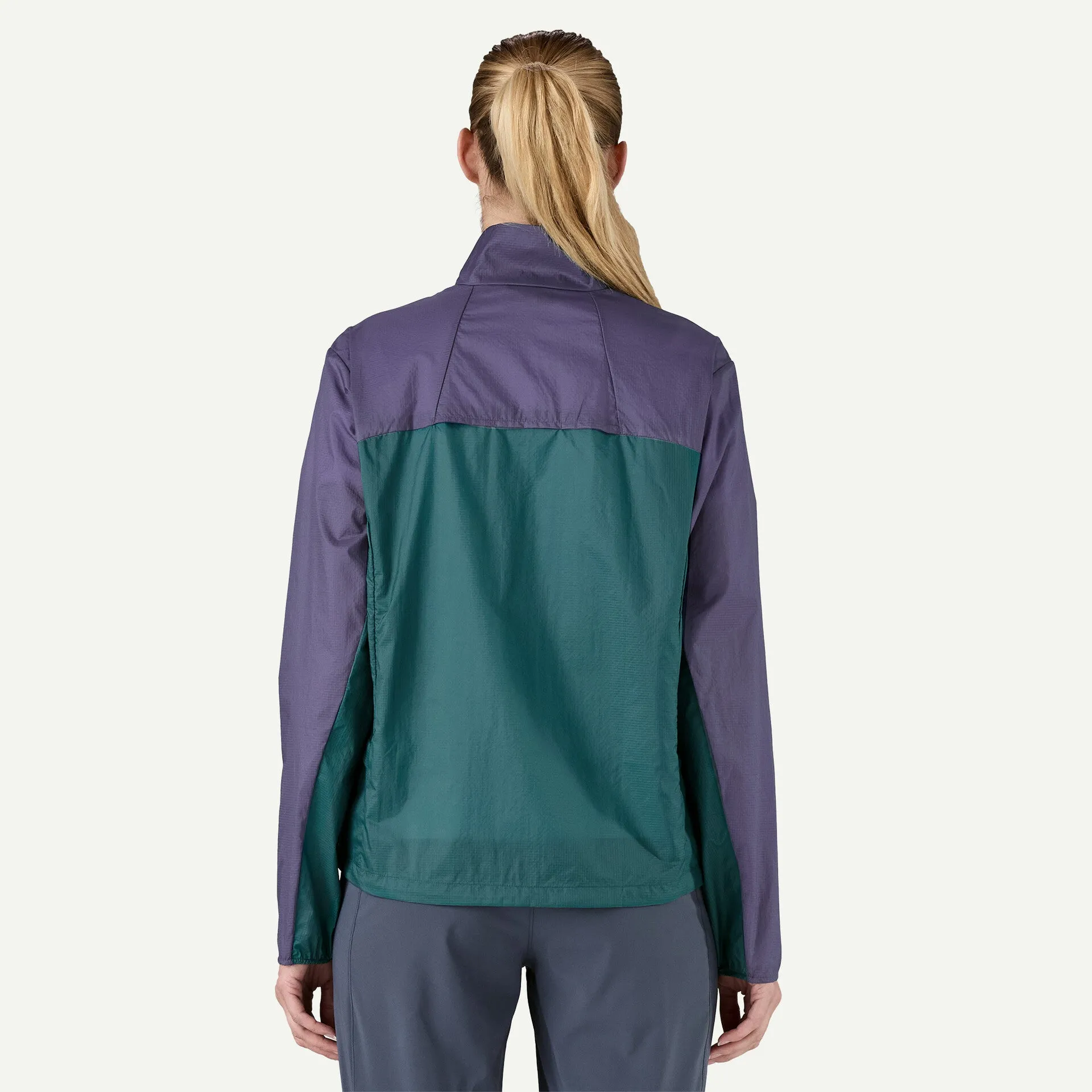 suitable for modeling Women's Houdini Stash 1/2 Zip Jacket Wetland Blue / Solstice Purple