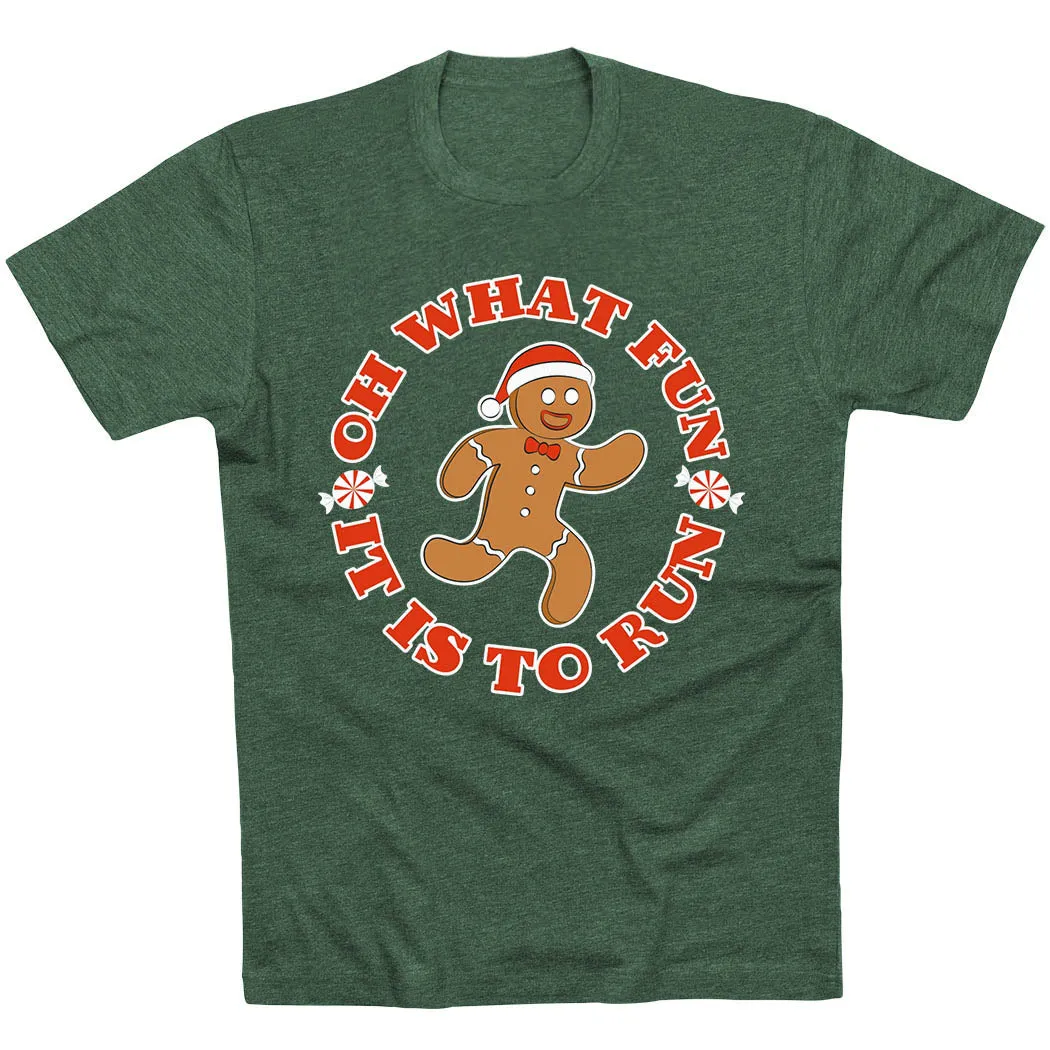 Holiday Casual Running Short Sleeve T-Shirt - Oh What Fun It Is To Run