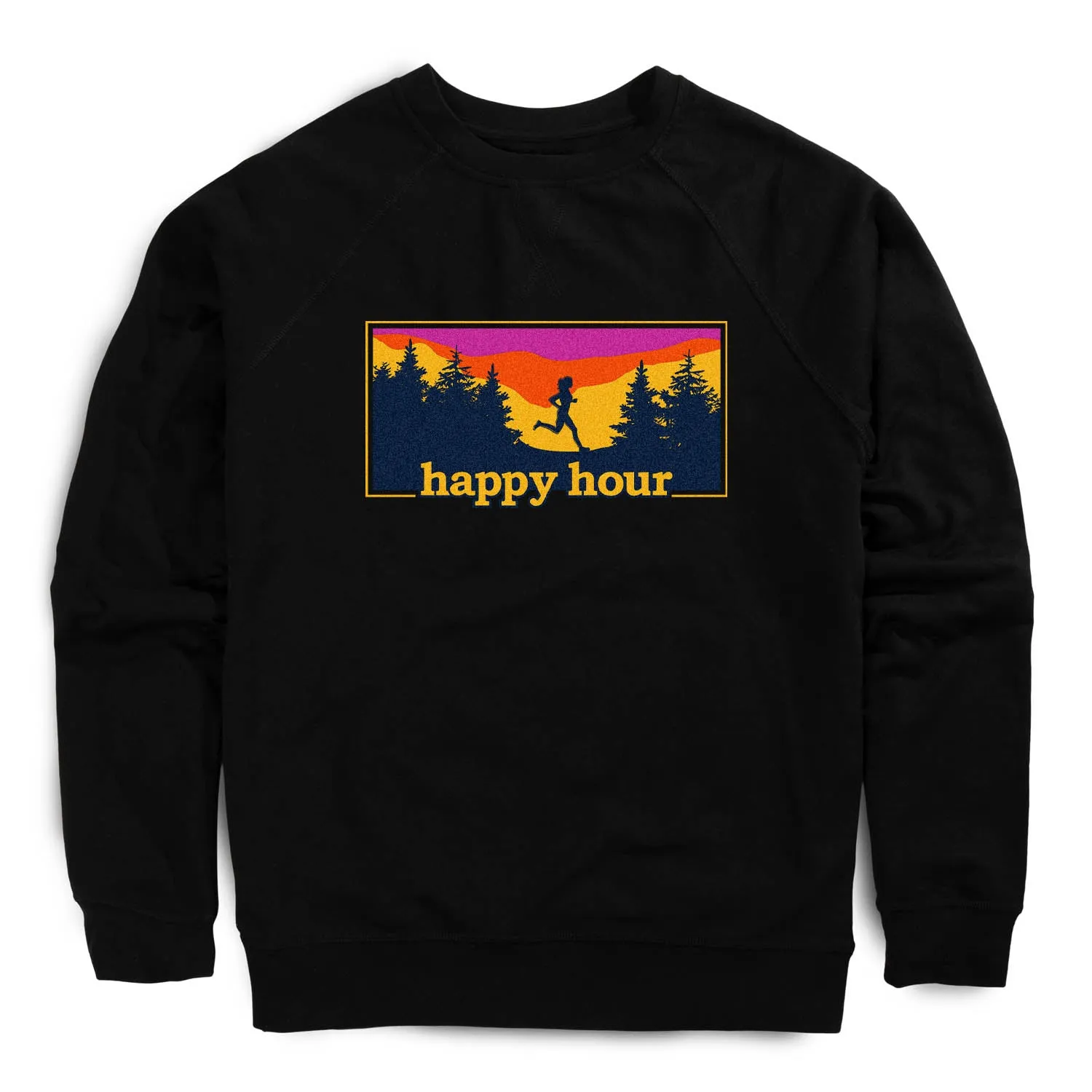 OdorResistantClothing Running Raglan Crew Neck Pullover - Happy Hour