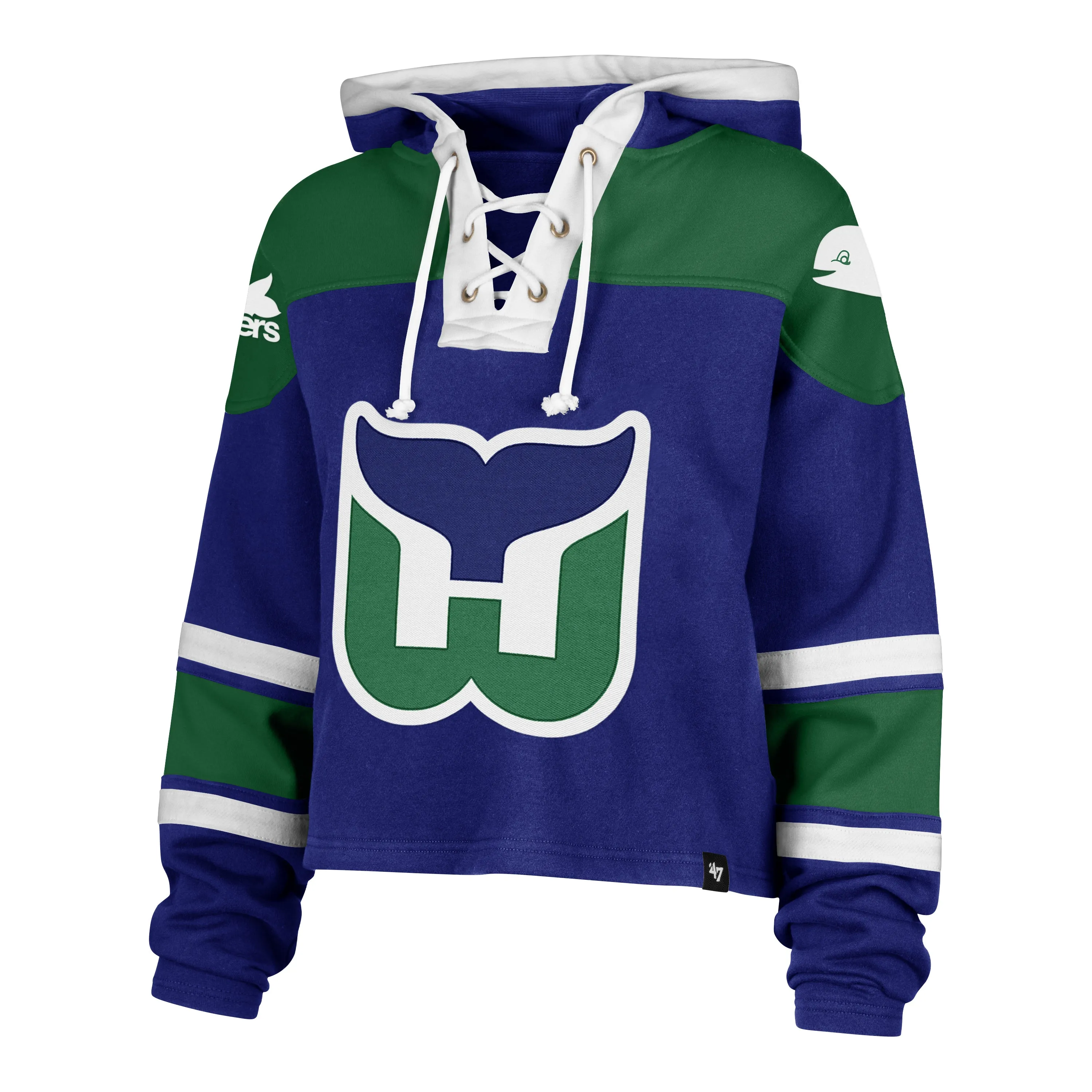 HARTFORD WHALERS VINTAGE CROPPED SUPERIOR '47 LACER HOOD WOMENS Sea Fit