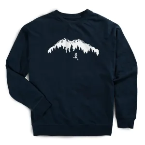 Running Raglan Crew Neck Pullover - Trail Runner in the Mountains Eco-Friendly Material