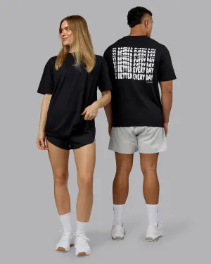 Foam Print Detail On Repeat FLXCotton Oversized Tee - Black-White