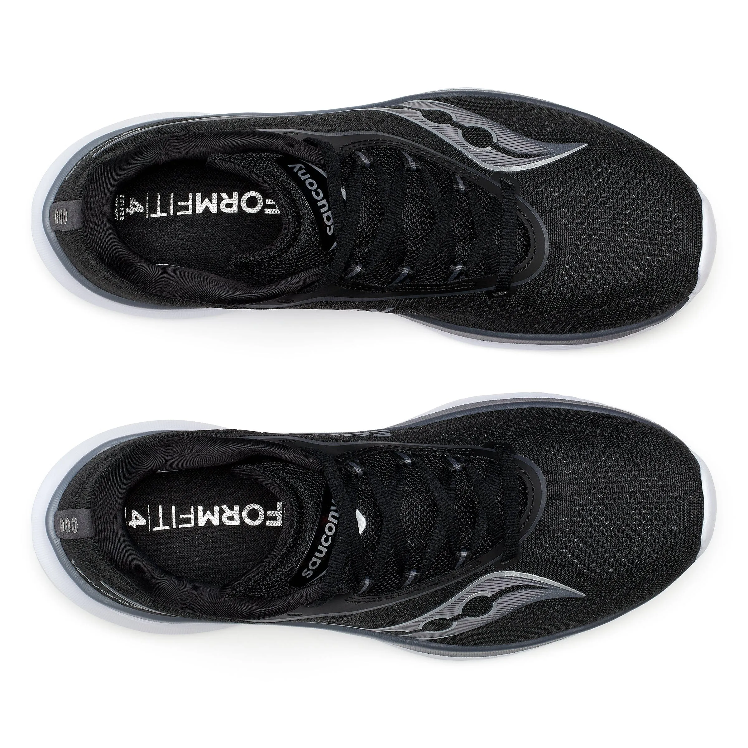 snowy - day shoes Comfortable Fitment Saucony Kinvara 15 Women's Running Shoes in Black/White