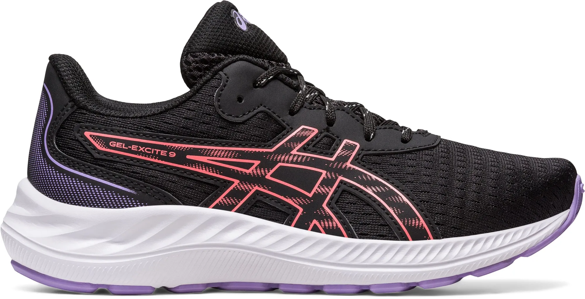 Asics Gel Excite 9 GS Junior Running Shoes - Black Ankle Hugging Fit urban - style shoes
