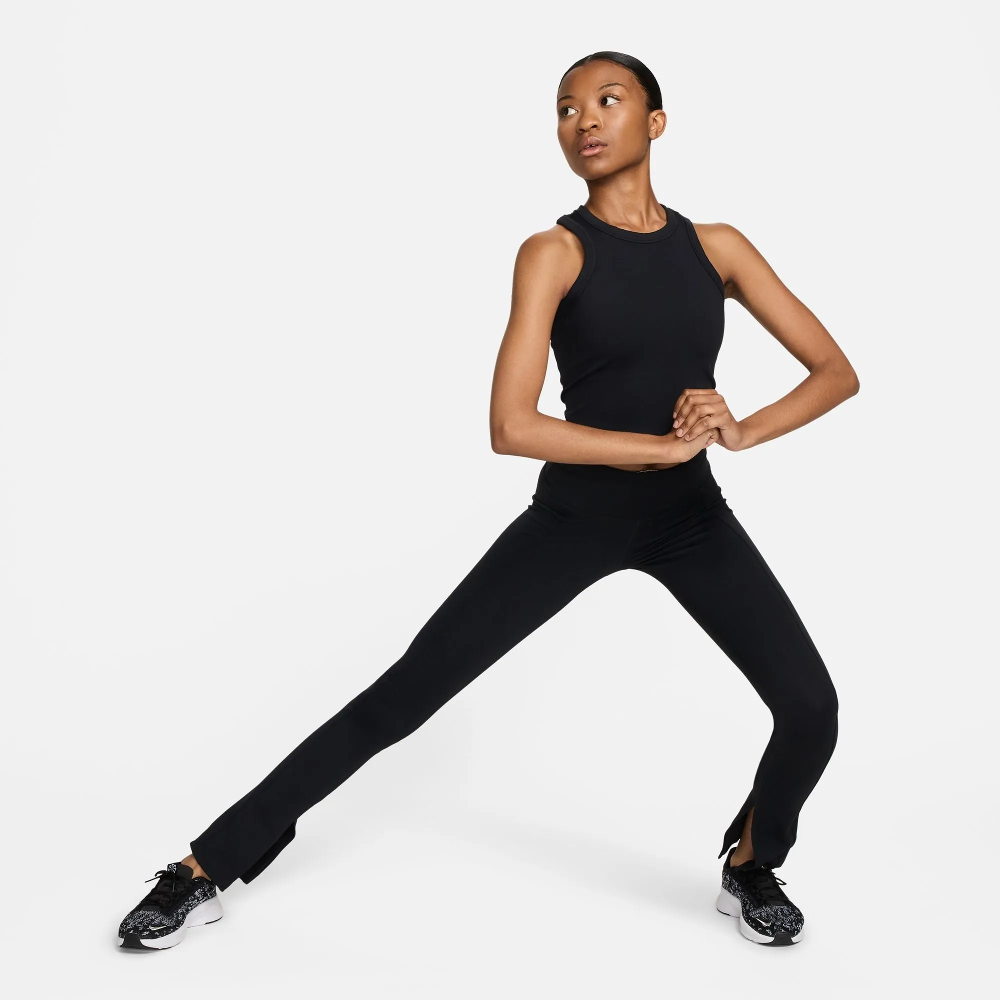 Nike Women's Dri-FIT One Fitted Cropped Tank Black / Black Detection - sensitive Outdoor Fresh