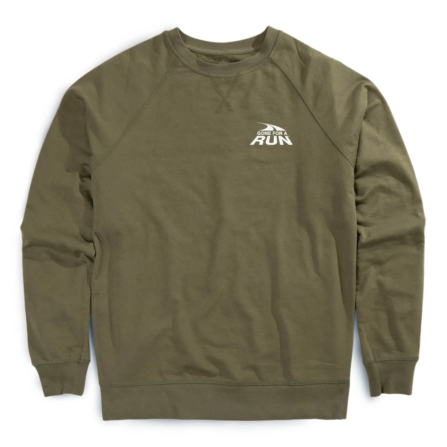 Ocean Air Running Raglan Crew Neck Pullover - Gone For a Run? Logo - Mini