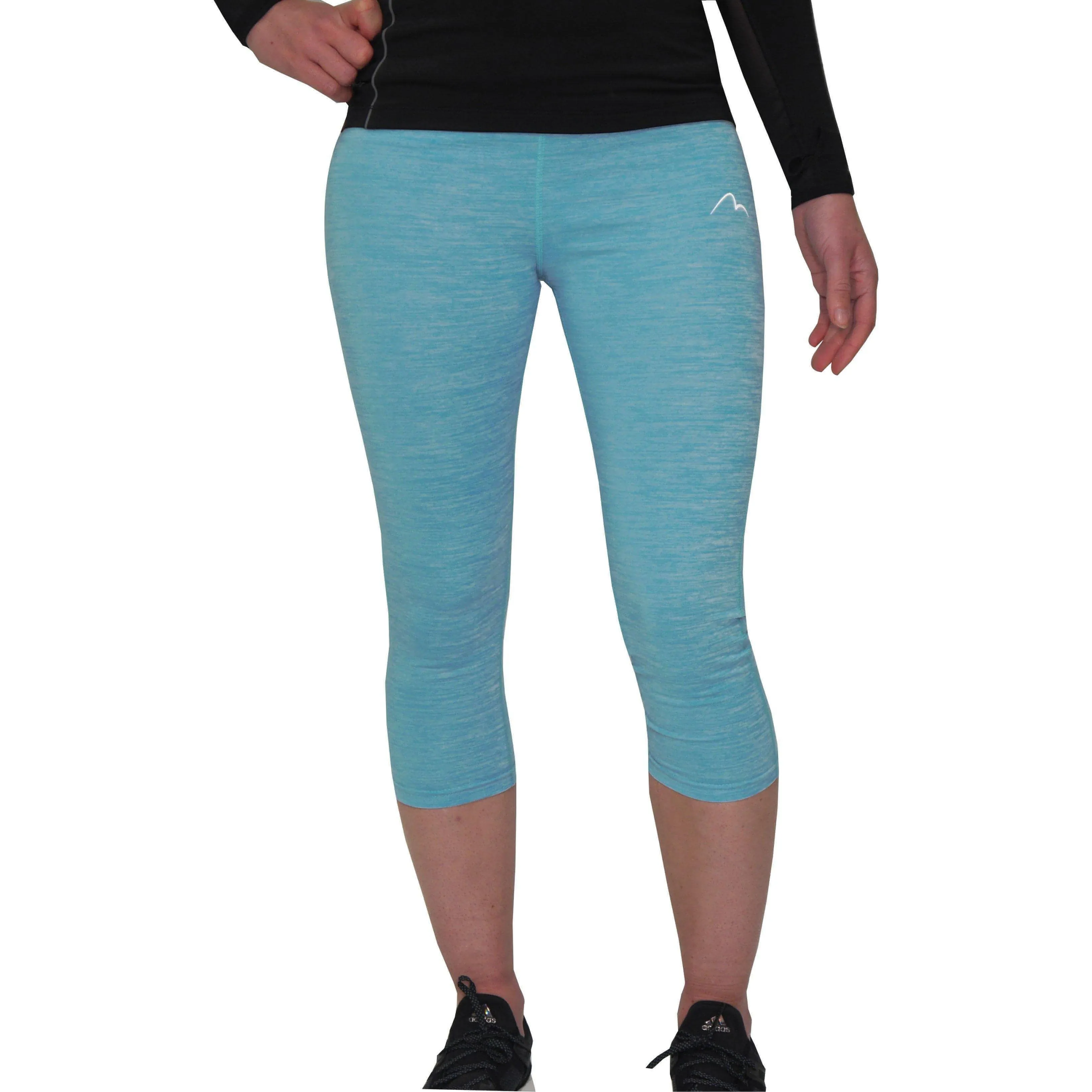 Thermal Warm Holiday Outfit More Mile Heather Womens 3/4 Capri Running Tights - Blue