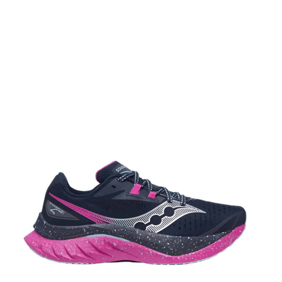 gym - ready shoe readiness Saucony Women's Endorphin Speed 4 Running Shoes in Navy/Fuchsia SS25