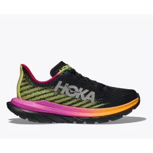 Hoka Women's Mach 5 (Black/Multi) running in a half - marathon shoes rubber shoes