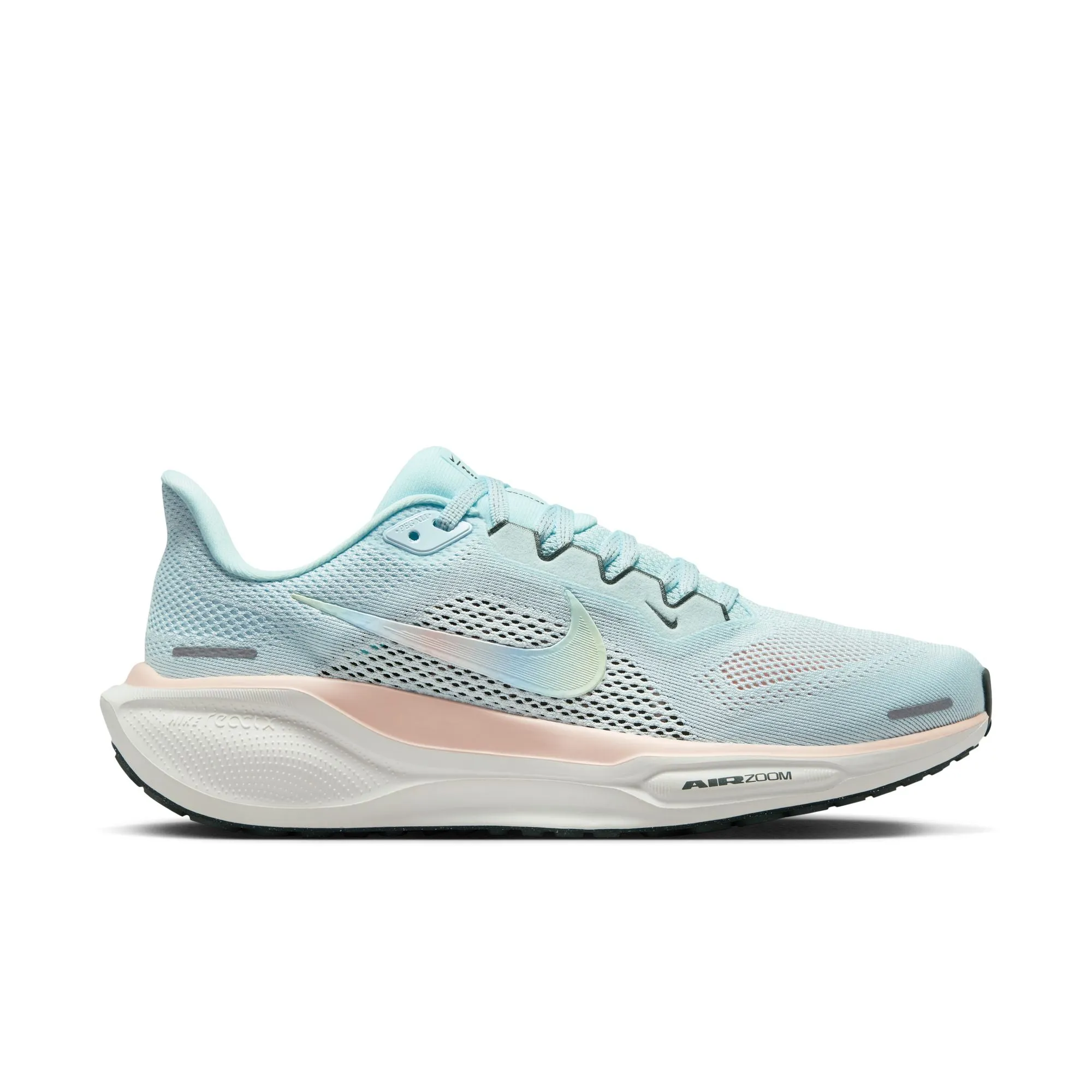 Women's Pegasus 41 PRM (474 - Glacier Blue/Multi-Color-Washed Coral) stain - resistant shoe feature Heel Lock Technology