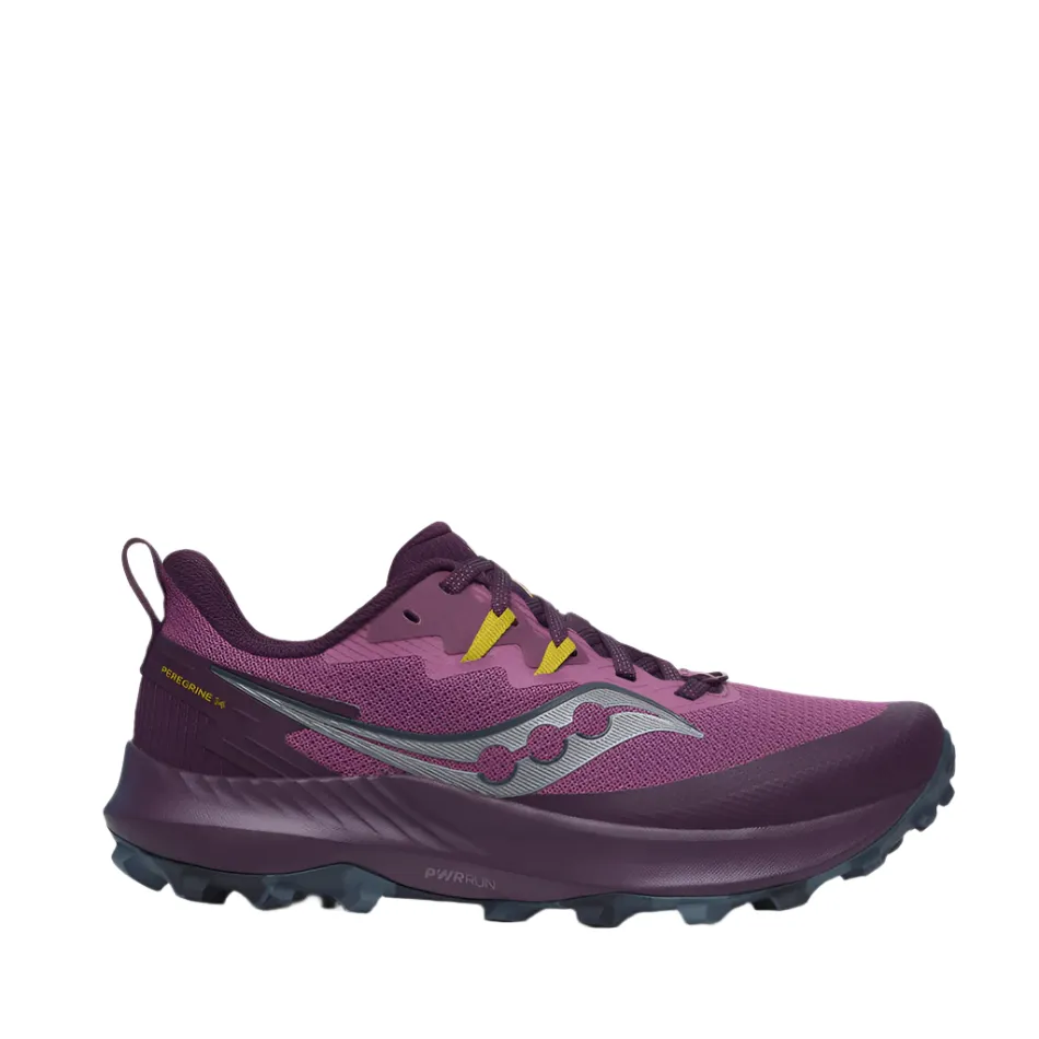 Saucony Women's Peregrine 14 Trail Running Shoes in Plum/Eggplant SS24 no - ankle - support shoes