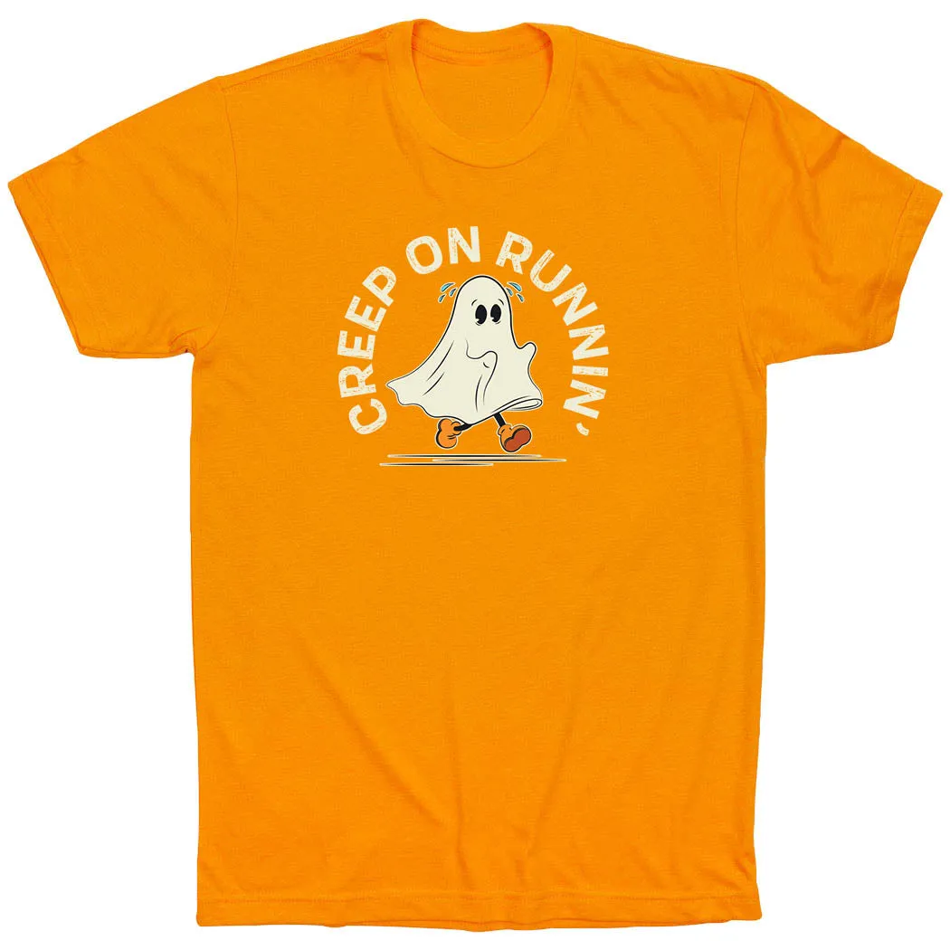Running Short Sleeve T-Shirt - Creep On Runnin' Relax Trend Versatile and Stylish