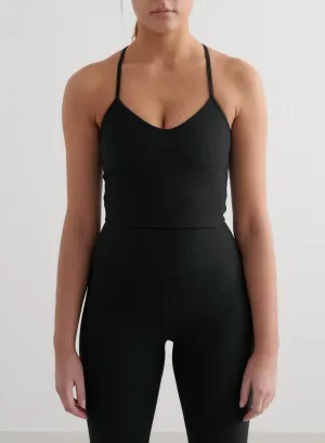 Artistic - appealing Black Ribbed Performance Bralette