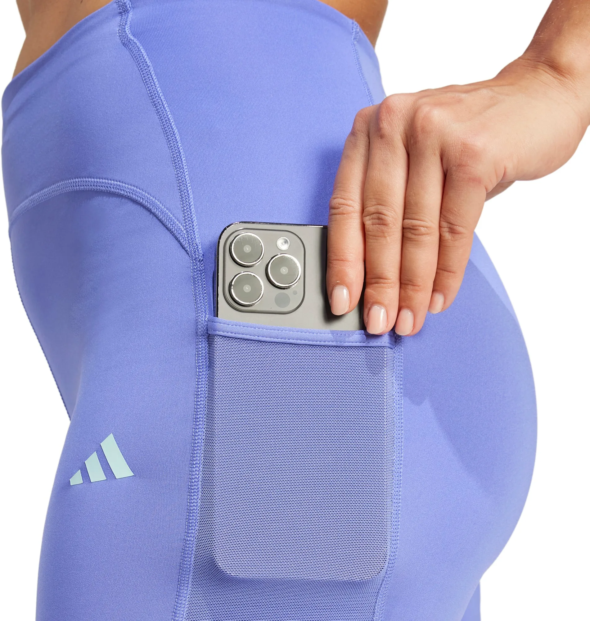 adidas Adizero 4 Inch Womens Short Running Tights - Blue Natural Stretch