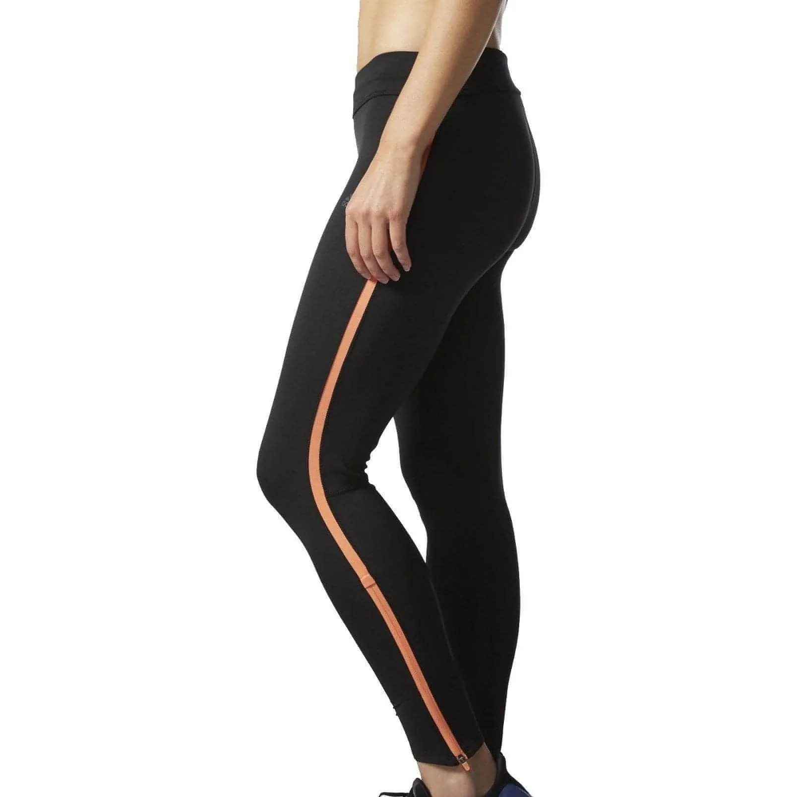 Breathable Waist Studio Wear adidas Response Womens Long Running Tights - Black