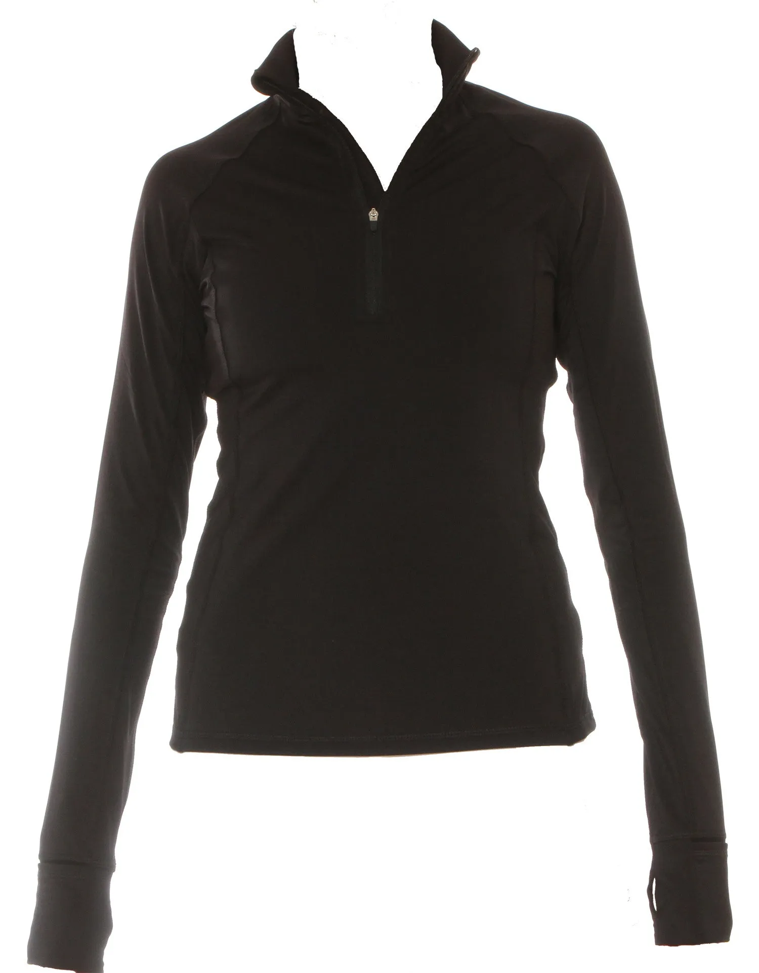 Black Half Zip SubZero Pullover Relax Casual Breathable fabric Skinny Fit