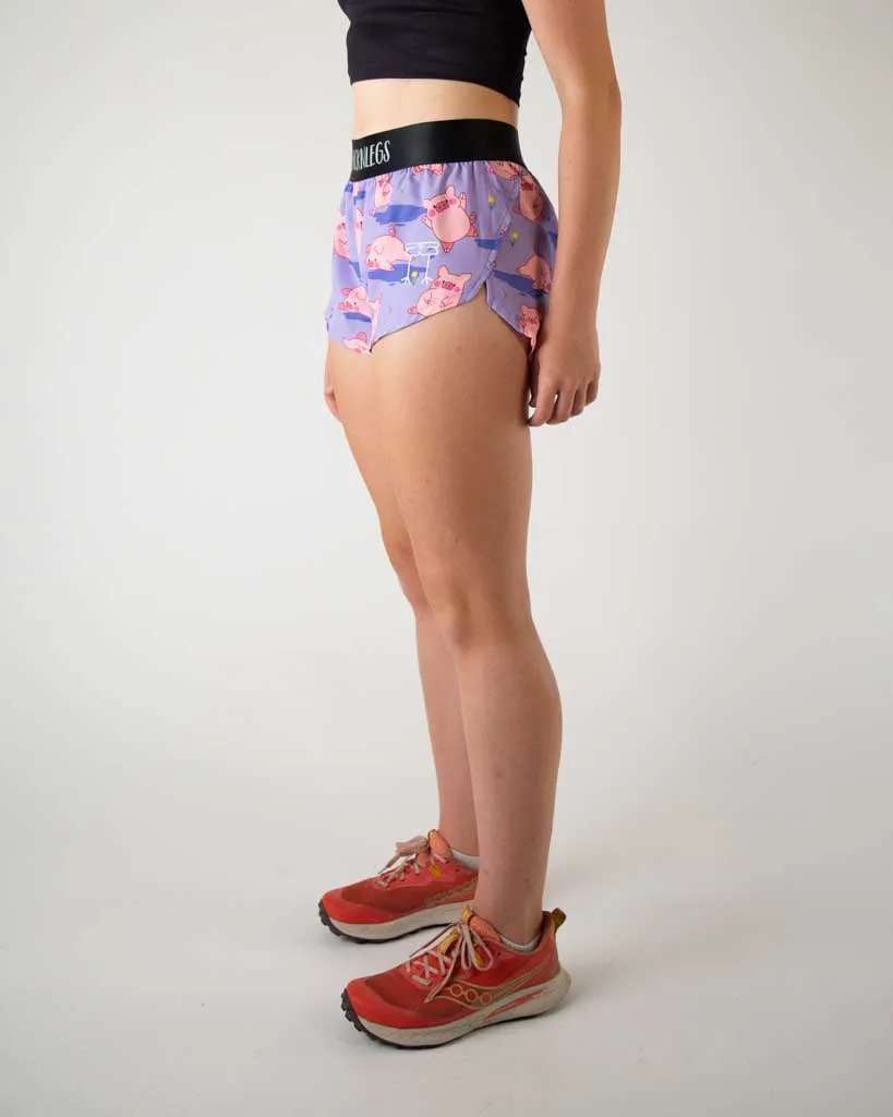 Easy Care Material maternity option Women's Piggies 1.5" Split Shorts