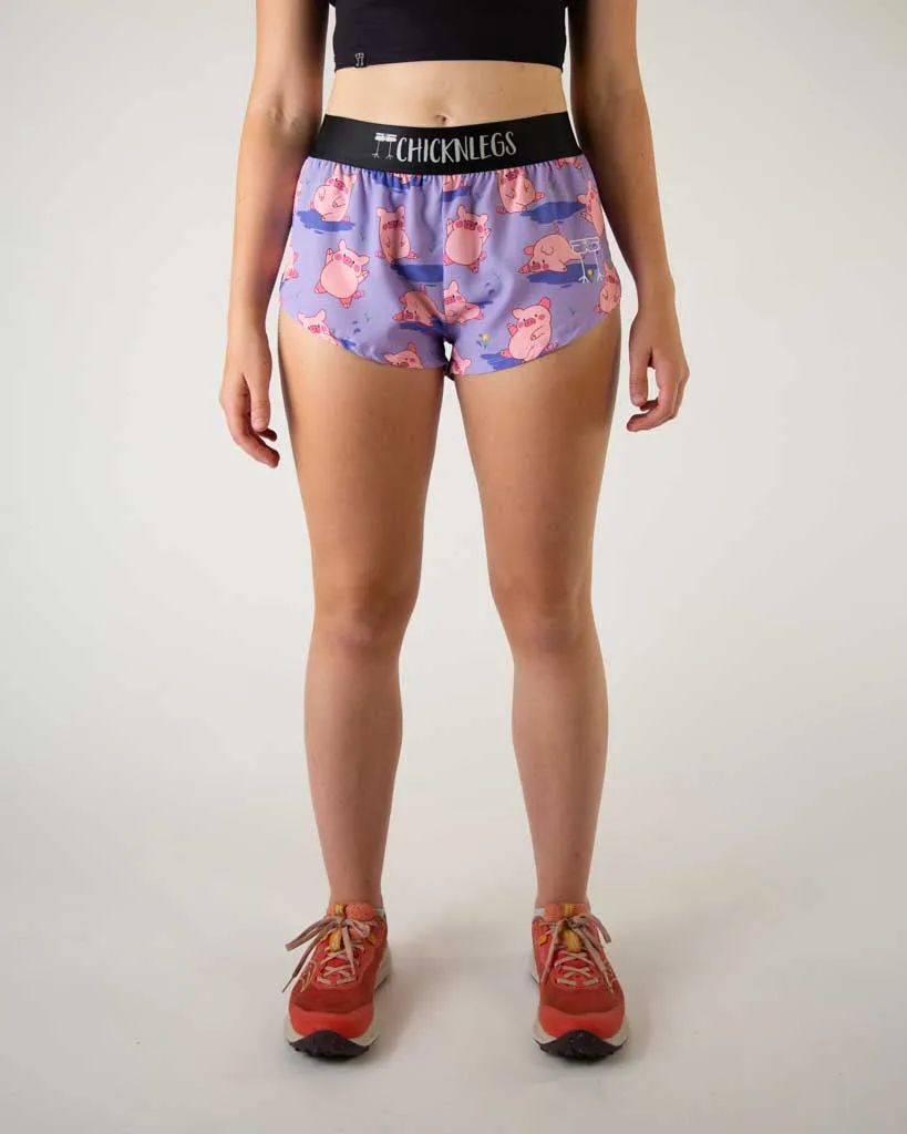Women's Piggies 1.5" Split Shorts Stretchable Waistband Chill Ready