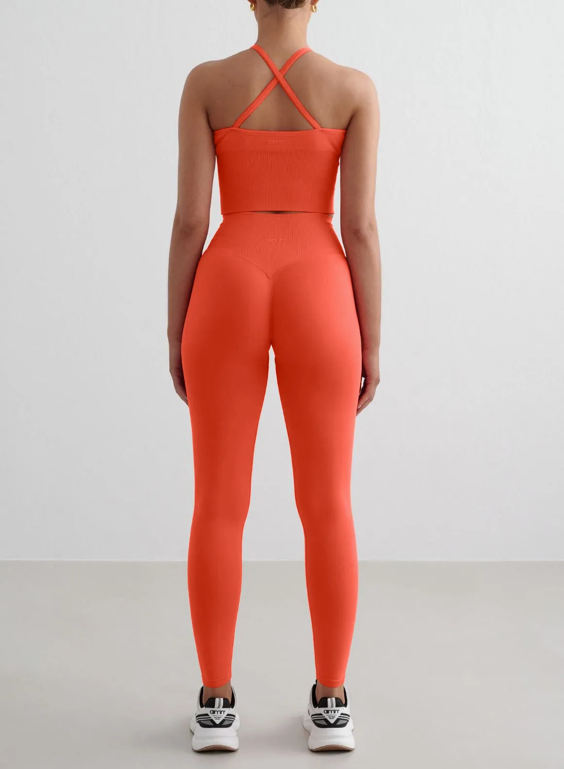 low - visibility Wicking Technology Tangerine Shape Seamless Cross Back Bralette