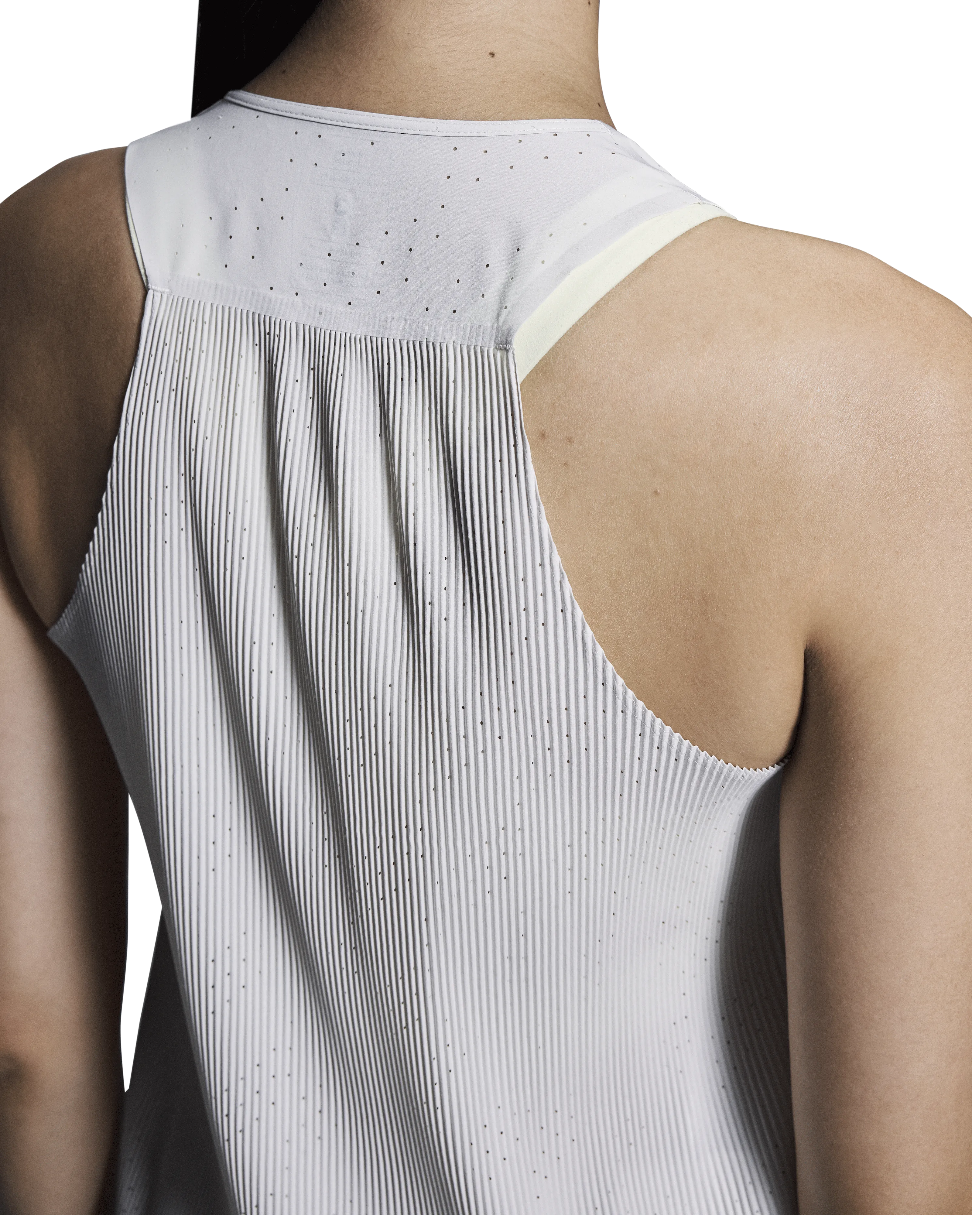 Women's Race Singlet Silver Street Style Flexible Ribbing