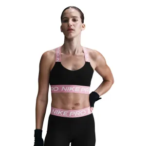 Seamless Edge Backless seams Women's Light-Support Padded Sports Bra Black / Elemental Pink / White