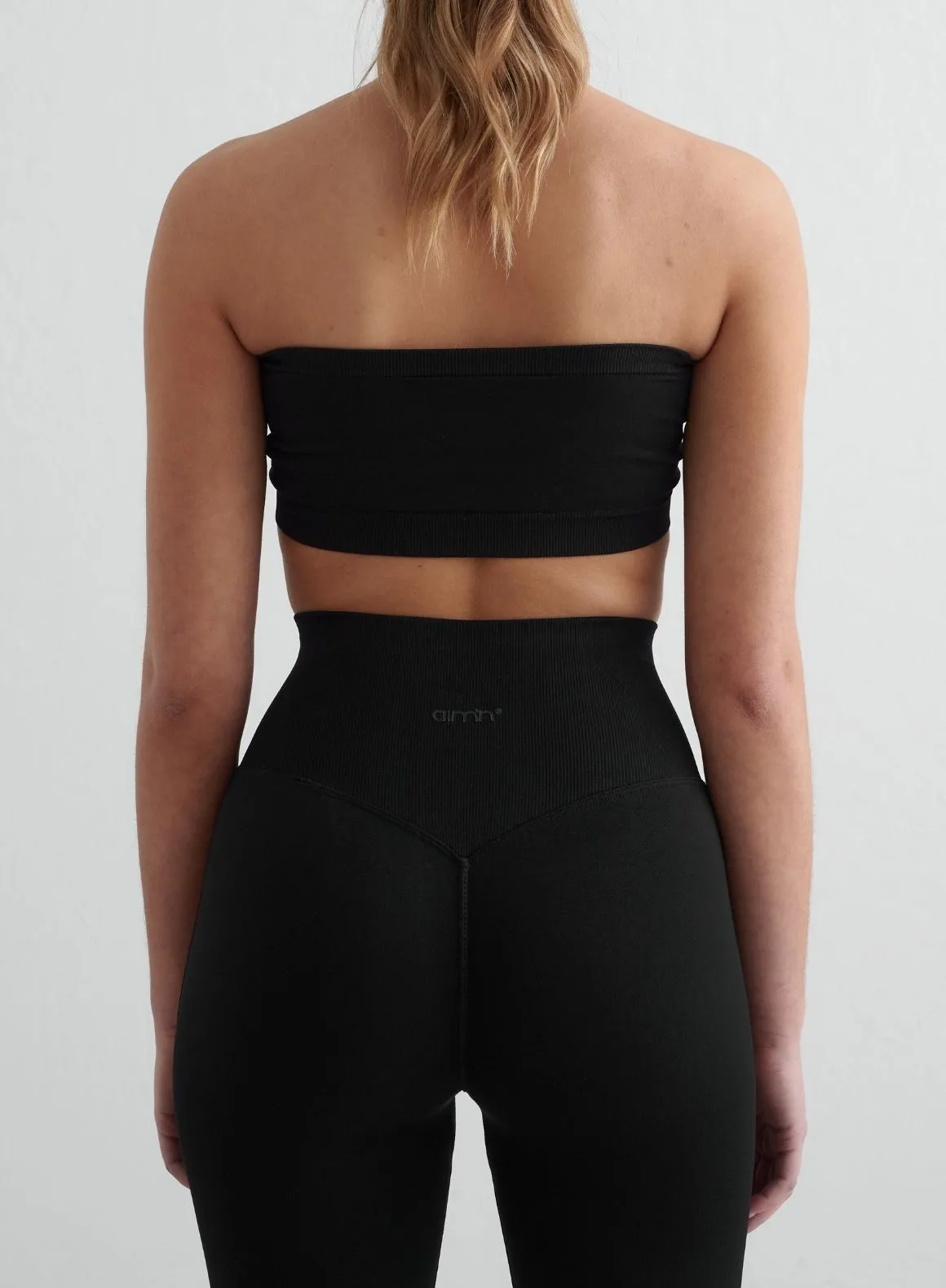 Black Shape Seamless Bandeau Bra Crease-resistant seams Embellished seams