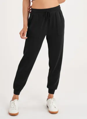 Elastic Cuffing Patch Pocket Lounge Jogger - Black