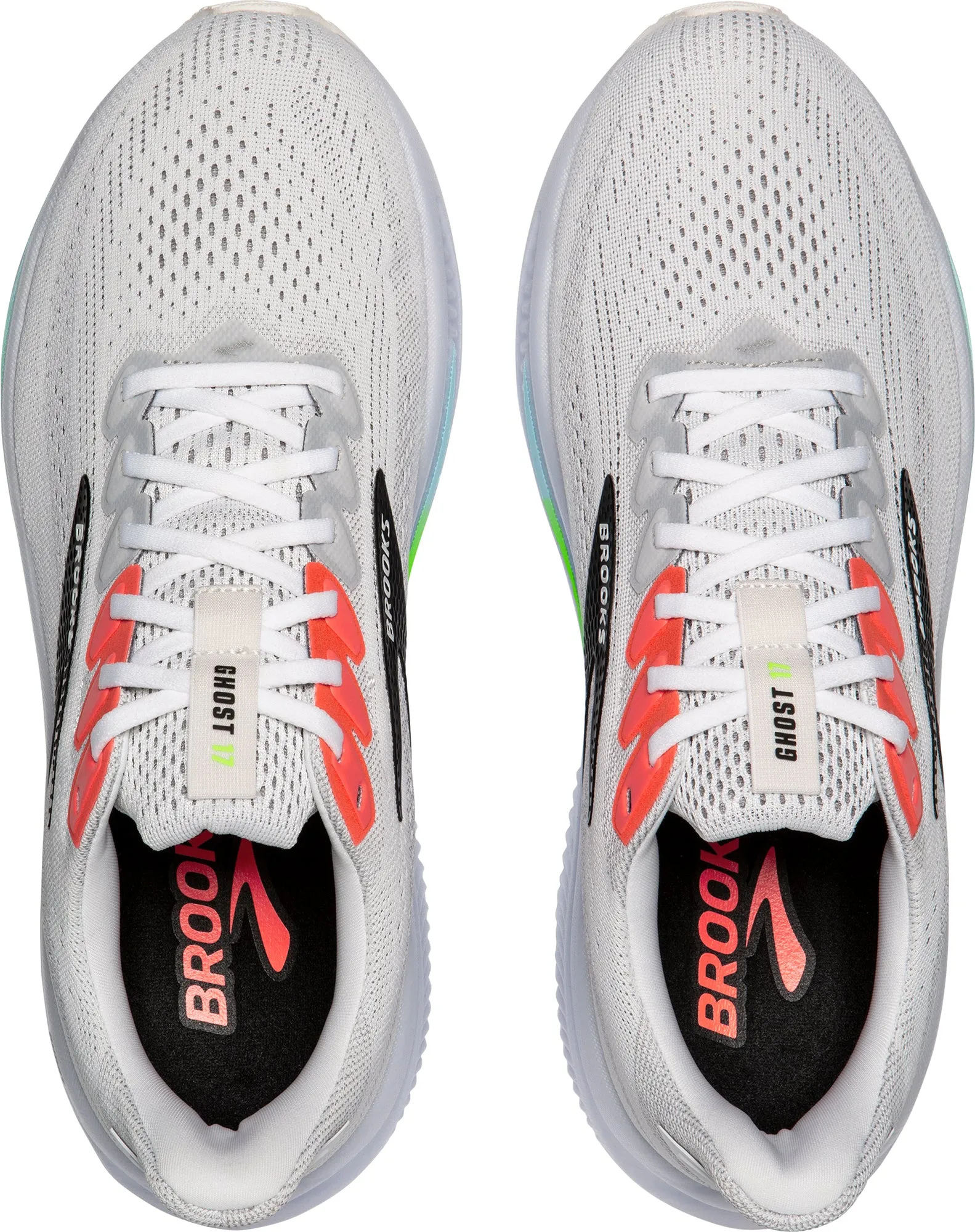 Brooks Ghost 17 Mens Running Shoes - White stain - resistant - coating - durability shoes