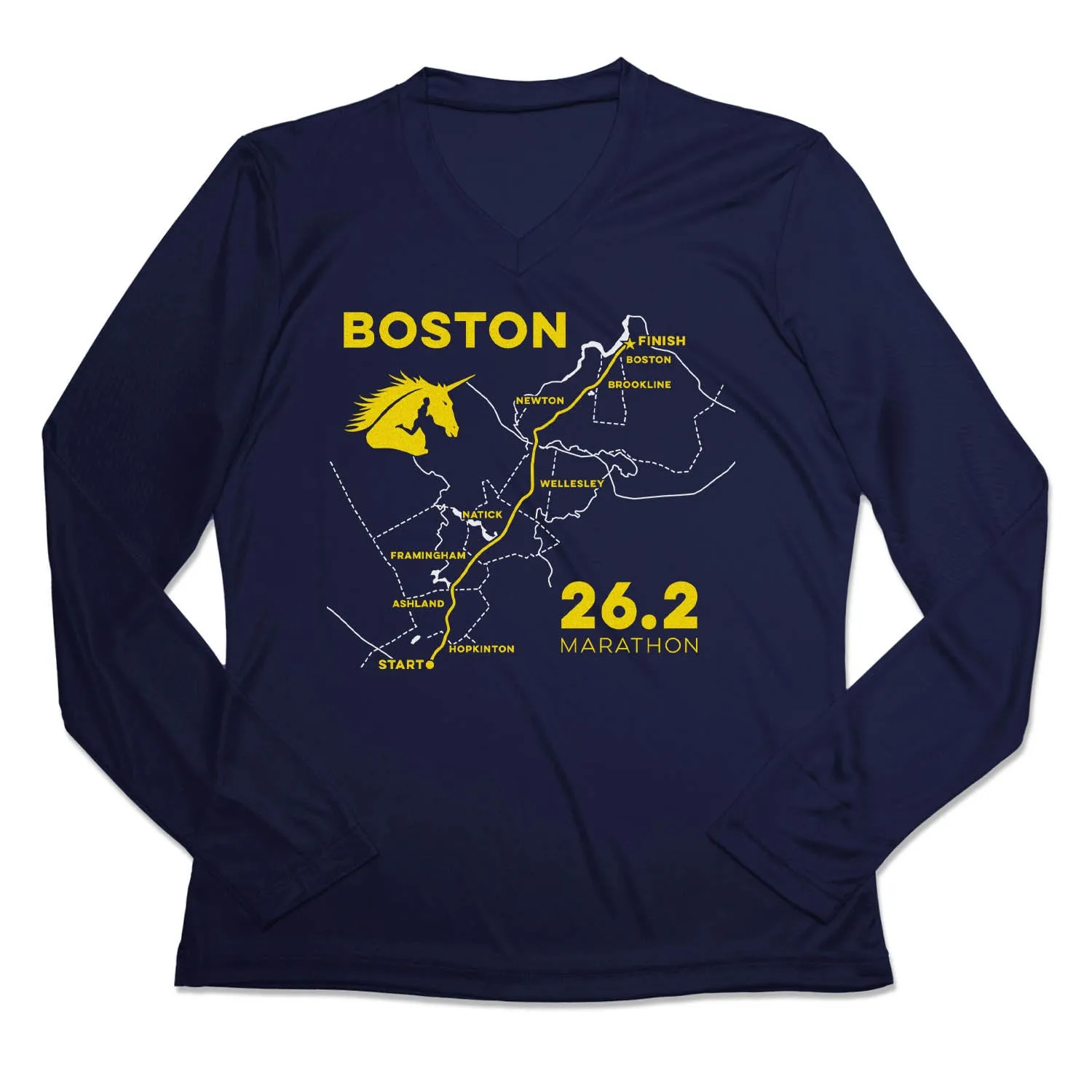Feminine Fit Women's Long Sleeve Tech Tee - Boston Route