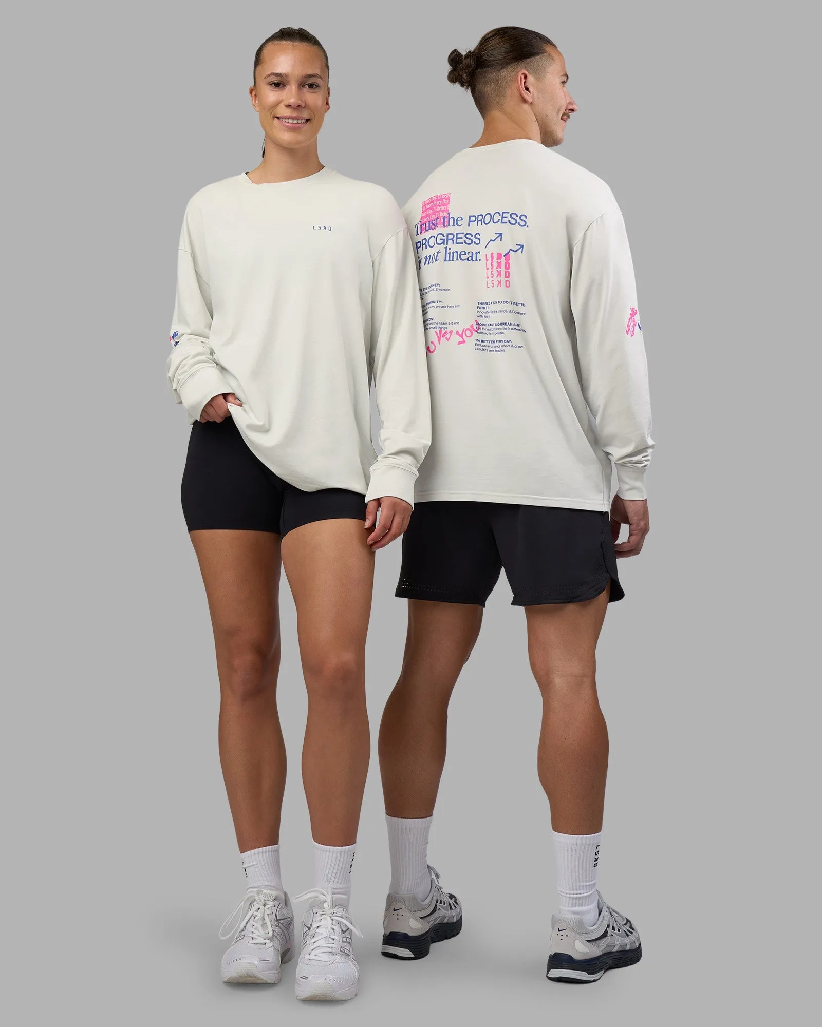 Cali FLXCotton Oversized Long Sleeve Tee - Digital Mist Washed Seasonal Comfort Soft Feel