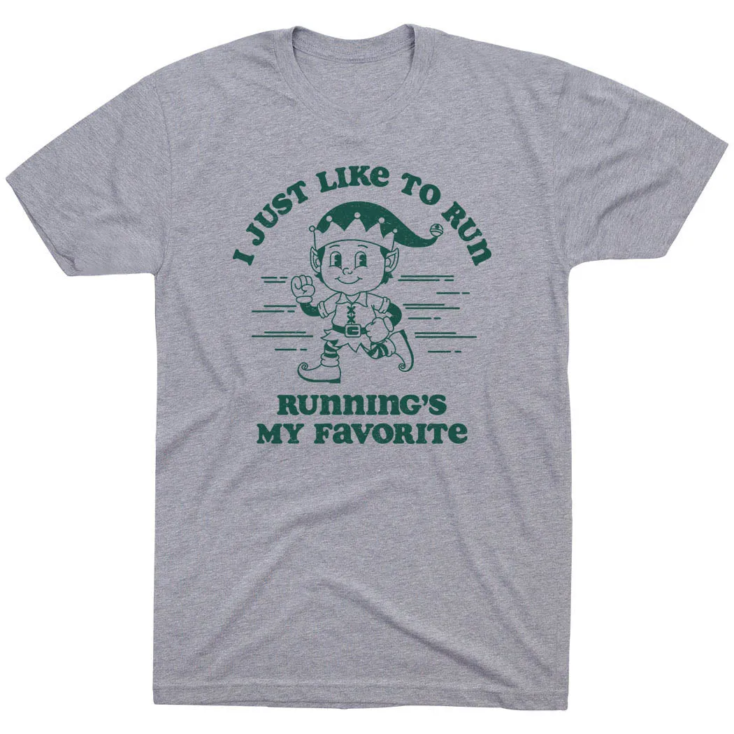 Running Short Sleeve T-Shirt - I Just Like To Run Comfortable apparel Versatile Layering