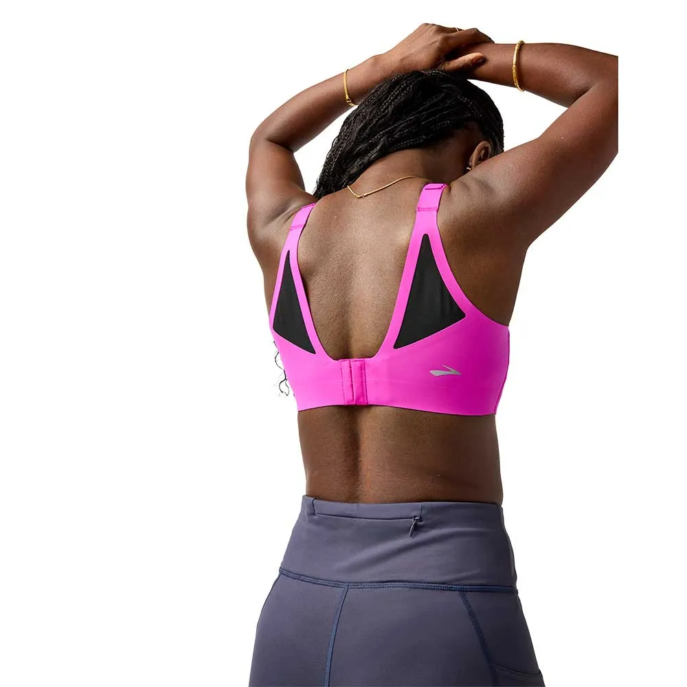 Organic Compression fit seams Women's Scoopback 2.0 Sports Bra - Magenta/Black