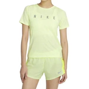City Smart Thermoregulating Fabric Nike Miler Run Division Short Sleeve Women's Running Tee - Barely Volt/Reflective Silver