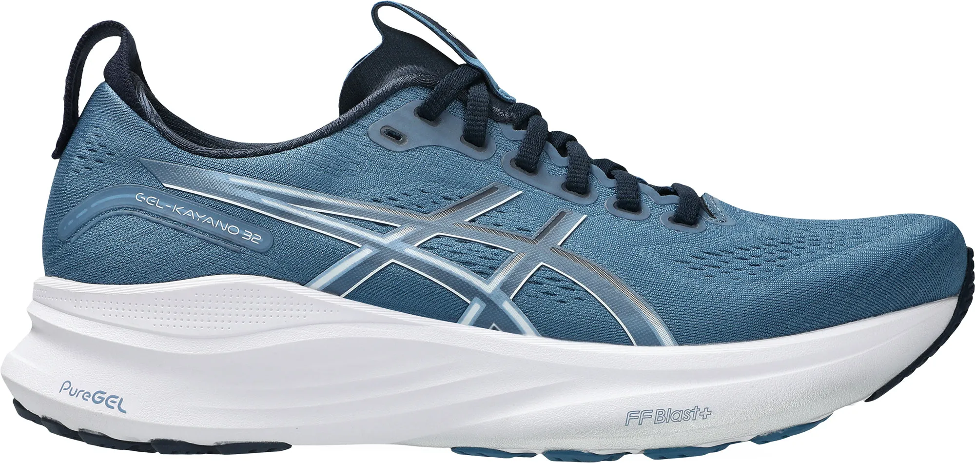 Durable Rubber Outsole Asics Gel Kayano 32 Mens Running Shoes - Blue