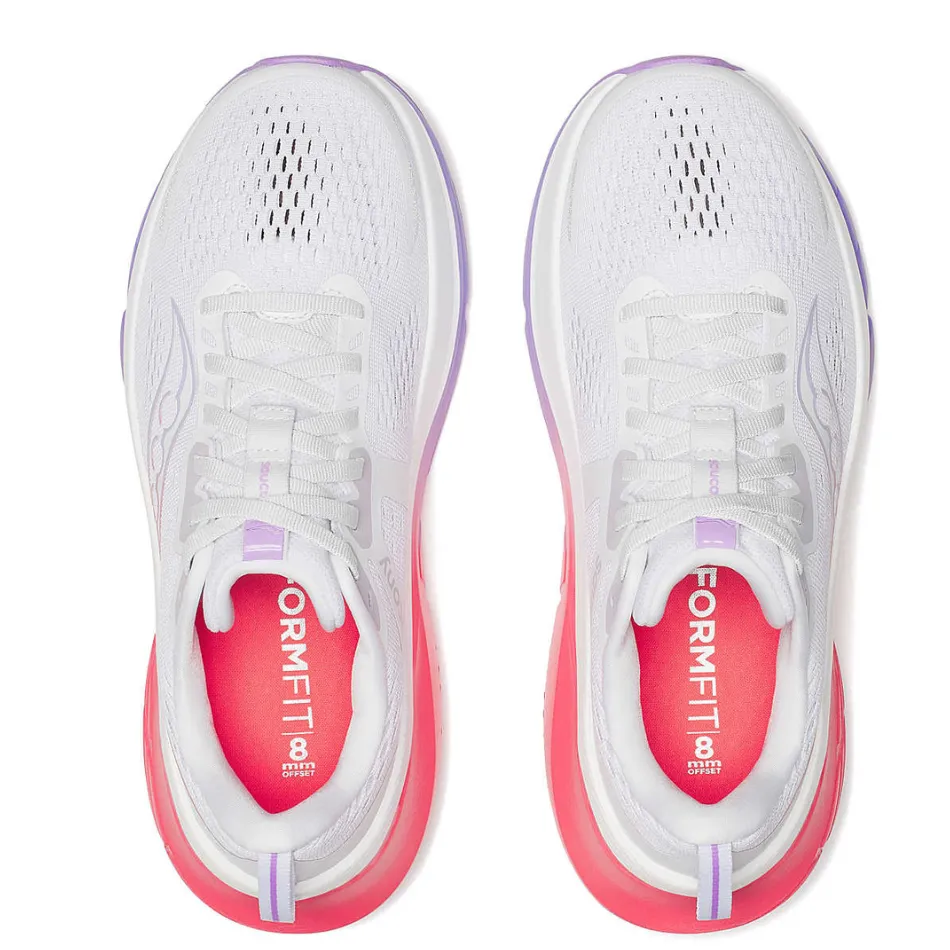 Saucony Women's Guide 18 Running Shoes in White/Crocus - Online Exclusive trendy - style shoes Energy Recycling Foam