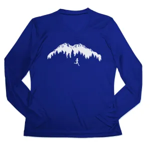 Reinforced Hems Women's Long Sleeve Tech Tee - Trail Runner in the Mountains