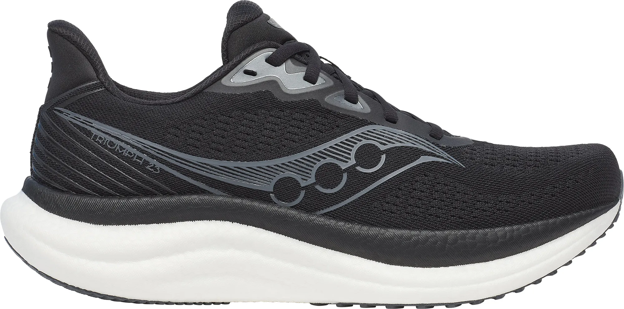 Saucony Triumph 23 WIDE FIT Mens Running Shoes - Black neutral - arch shoes