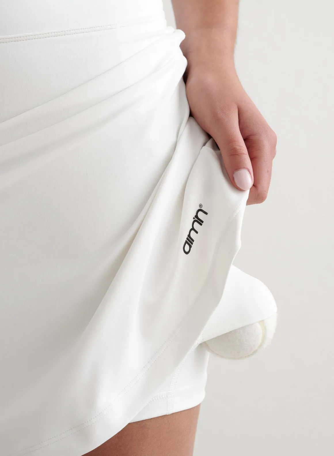 White Core Skort & White Essential Bralette Set High Stretch Material Strategic