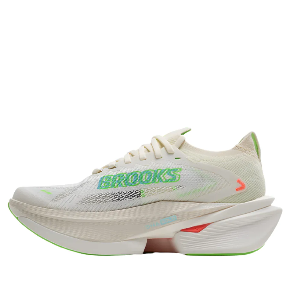 Brooks Women's Hyperion Max 3 Running Shoes in Coconut/Green Gecko/Pink Clay AW25 speed work shoe applicability