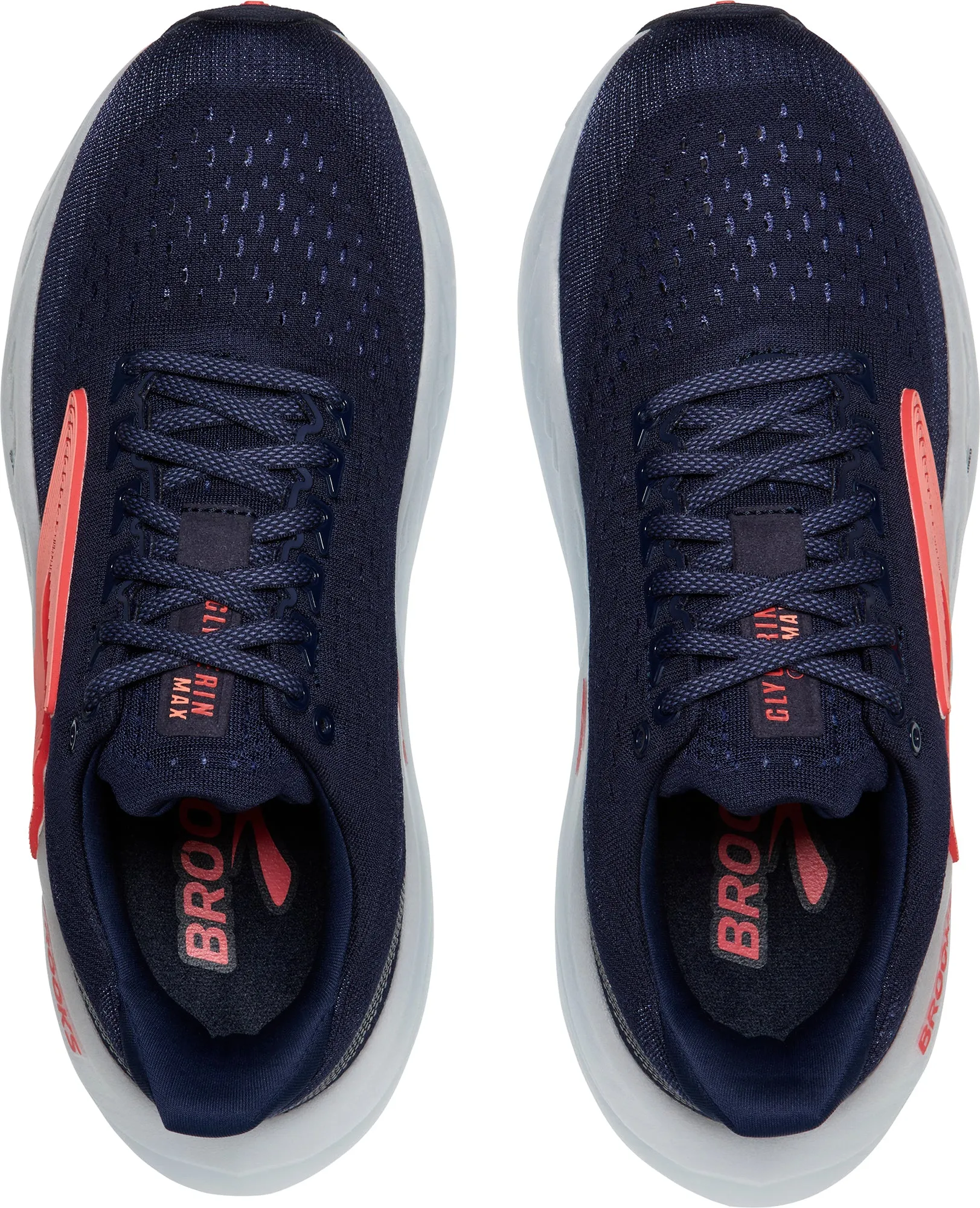 beginner runner's shoe pick Micro Perforated Upper Brooks Glycerin Max Womens Running Shoes - Blue