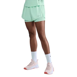 QuickReleaseFastenings Women's Dri-FIT Mid Rise 3 Inch 2 in 1 Shorts Mint Foam / Reflective Silver