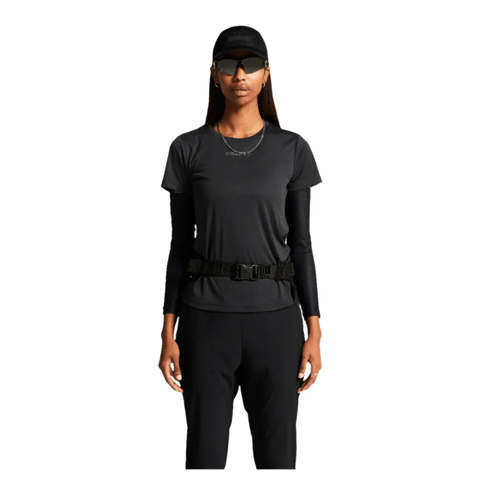 Zip Up Perfect for Vacation Craft Women's Core Essence Short Sleeve Tee 2 in Black AW24